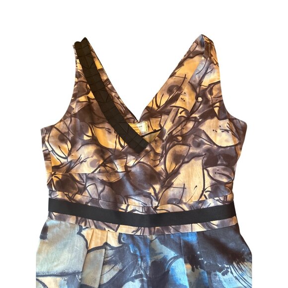 Moulinette Soeurs Womens Floral Sleeveless Cotton Dress Size 6 Blue & Purple - Picture 2 of 6